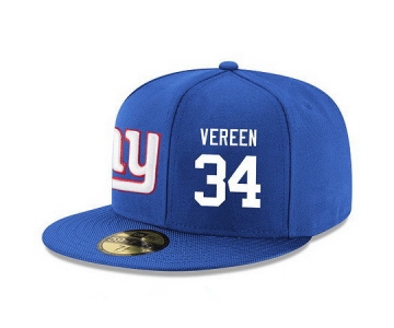 New York Giants #34 Shane Vereen Snapback Cap NFL Player Royal Blue with White Number Stitched Hat