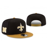 NFL New Orleans Saints Team Logo Black Snapback Adjustable Hat L78