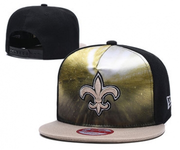 Saints Team Logo Black Adjustable Leather Hat TX