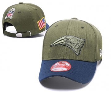 NFL New England Patriots Team Logo Olive Peaked Adjustable Hat SG65