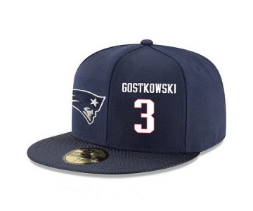 New England Patriots #3 Stephen Gostkowski Snapback Cap NFL Player Navy Blue with White Number Stitched Hat