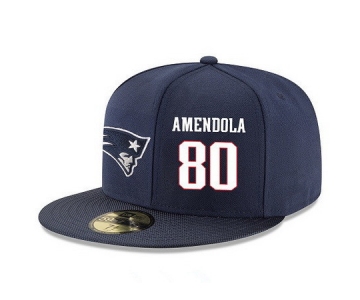 New England Patriots #80 Danny Amendola Snapback Cap NFL Player Navy Blue with White Number Stitched Hat