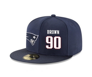 New England Patriots #90 Malcom Brown Snapback Cap NFL Player Navy Blue with White Number Stitched Hat