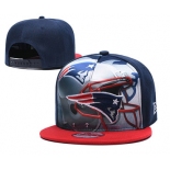 Patriots Team Logo Navy Red Adjustable Leather Hat TX