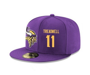 Minnesota Vikings #11 Laquon Treadwell Snapback Cap NFL Player Purple with Gold Number Stitched Hat