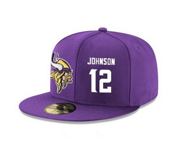 Minnesota Vikings #12 Charles Johnson Snapback Cap NFL Player Purple with White Number Stitched Hat