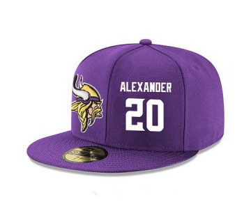 Minnesota Vikings #20 Mackensie Alexander Snapback Cap NFL Player Purple with White Number Stitched Hat