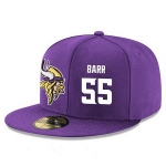 Minnesota Vikings #55 Anthony Barr Snapback Cap NFL Player Purple with White Number Stitched Hat