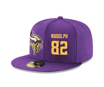 Minnesota Vikings #82 Kyle Rudolph Snapback Cap NFL Player Purple with Gold Number Stitched Hat