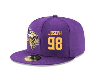 Minnesota Vikings #98 Linval Joseph Snapback Cap NFL Player Purple with Gold Number Stitched Hat