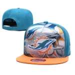 Dolphins Team Logo Blue Yellow Adjustable Leather Hat TX