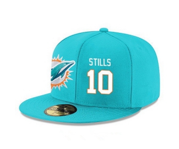 Miami Dolphins #10 Kenny Stills Snapback Cap NFL Player Aqua Green with White Number Stitched Hat