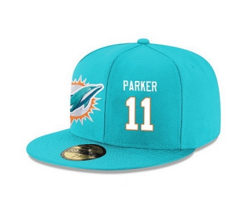 Miami Dolphins #11 DeVante Parker Snapback Cap NFL Player Aqua Green with White Number Stitched Hat