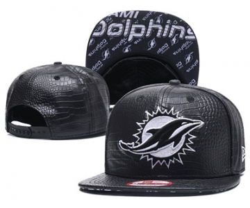 NFL Miami Dolphins Team Logo Black Snapback Adjustable Hat GS55