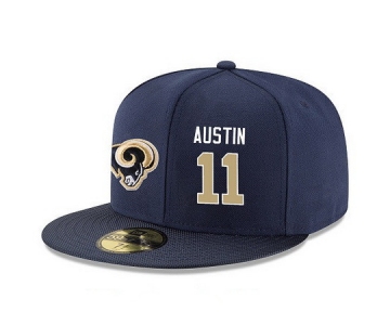 Los Angeles Rams #11 Tavon Austin Snapback Cap NFL Player Navy Blue with Gold Number Stitched Hat