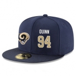 Los Angeles Rams #94 Robert Quinn Snapback Cap NFL Player Navy Blue with Gold Number Stitched Hat