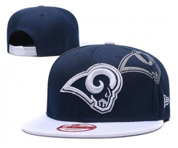 NFL Los Angeles Rams Team Logo Navy Silver Adjustable Hat