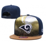 Rams Team Logo Navy Adjustable Leather Hat TX
