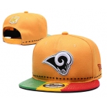 Rams Team Logo Yellow 2019 Draft 100th Season Adjustable Hat YD