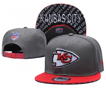 Chiefs Team Logo Gray Red Adjustable Hat TX