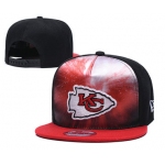 Chiefs Team Logo Red Black Adjustable Leather Hat TX1