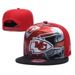 Chiefs Team Logo Red Black Adjustable Leather Hat TX