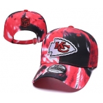 Chiefs Team Logo Red Black Peaked Adjustable Fashion Hat YD