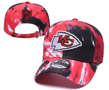 Chiefs Team Logo Red Black Peaked Adjustable Fashion Hat YD