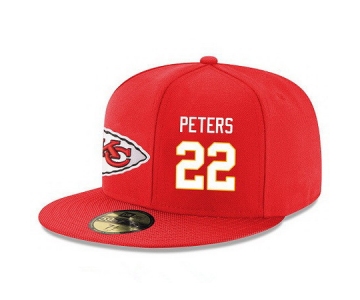 Kansas City Chiefs #22 Marcus Peters Snapback Cap NFL Player Red with White Number Stitched Hat