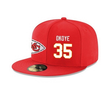 Kansas City Chiefs #35 Christian Okoye Snapback Cap NFL Player Red with White Number Stitched Hat