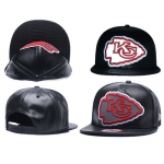 NFL Kansas City Chiefs Team Logo Black Reflective Adjustable Hat A65