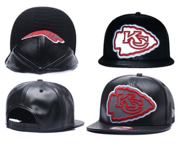 NFL Kansas City Chiefs Team Logo Black Reflective Adjustable Hat A65