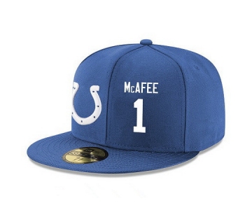 Indianapolis Colts #1 Pat McAfee Snapback Cap NFL Player Royal Blue with White Number Stitched Hat