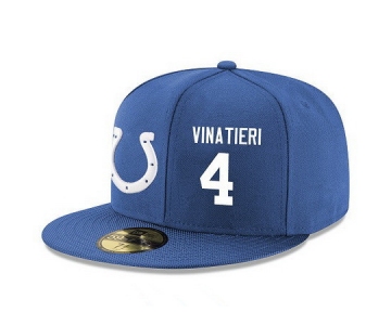 Indianapolis Colts #4 Adam Vinatieri Snapback Cap NFL Player Royal Blue with White Number Stitched Hat