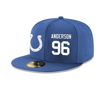 Indianapolis Colts #96 Henry Anderson Snapback Cap NFL Player Royal Blue with White Number Stitched Hat