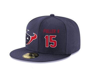 Houston Texans #15 Will Fuller V Snapback Cap NFL Player Navy Blue with Red Number Stitched Hat