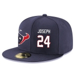 Houston Texans #24 Johnathan Joseph Snapback Cap NFL Player Navy Blue with White Number Stitched Hat