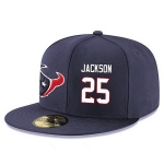 Houston Texans #25 Kareem Jackson Snapback Cap NFL Player Navy Blue with White Number Stitched Hat