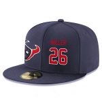 Houston Texans #26 Lamar Miller Snapback Cap NFL Player Navy Blue with Red Number Stitched Hat