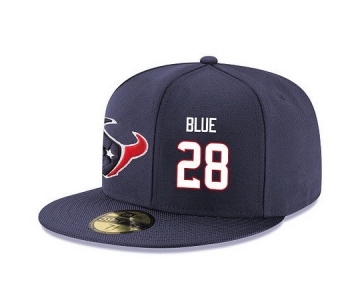 Houston Texans #28 Alfred Blue Snapback Cap NFL Player Navy Blue with White Number Stitched Hat