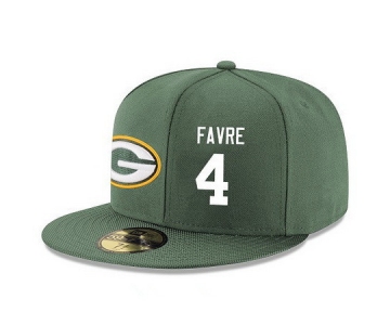 Green Bay Packers #4 Brett Favre Snapback Cap NFL Player Green with White Number Stitched Hat