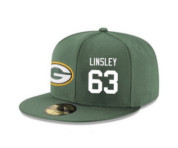 Green Bay Packers #63 Corey Linsley Snapback Cap NFL Player Green with White Number Stitched Hat