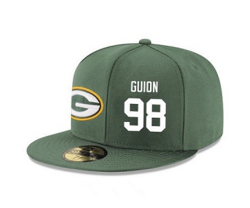 Green Bay Packers #98 Letroy Guion Snapback Cap NFL Player Green with White Number Stitched Hat