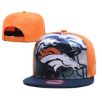 Broncos Team Logo Orange Navy Adjustable Leather Hat TX