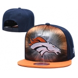 Broncos Team Logo Red Navy Orange Adjustable Leather Hat TX