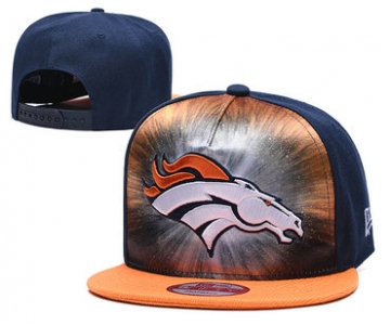 Broncos Team Logo Red Navy Orange Adjustable Leather Hat TX