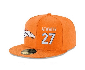 Denver Broncos #27 Steve Atwater Snapback Cap NFL Player Orange with White Number Stitched Hat