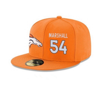 Denver Broncos #54 Brandon Marshall Snapback Cap NFL Player Orange with White Number Stitched Hat