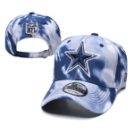 Cowboys Team Logo Navy White Peaked Adjustable Fashion Hat YD