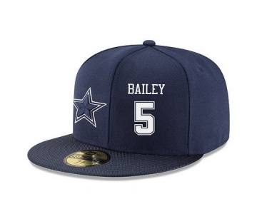 Dallas Cowboys #5 Dan Bailey Snapback Cap NFL Player Navy Blue with White Number Stitched Hat